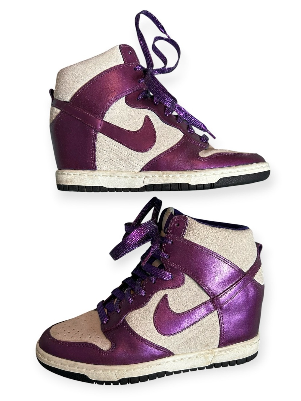Nike Dunk Sky High Wedge Sneaker - Size 7.5, Metallic Purple - Picture 4 of 5